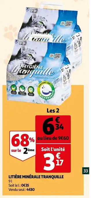 Auchan Litière minérale tranquille offre
