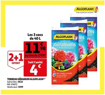 Auchan Terreau géranium algoflash offre