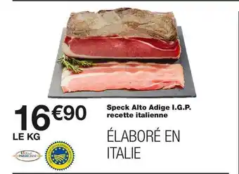 Monoprix Speck Alto Adige I.G.P. recette italienne offre
