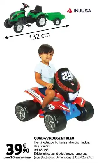 Auchan Quad 6v rouge et bleu offre