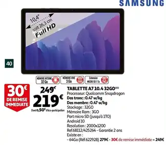 Auchan Tablette A7 offre