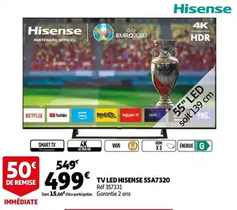 Auchan TV led hisense 55a7320 offre