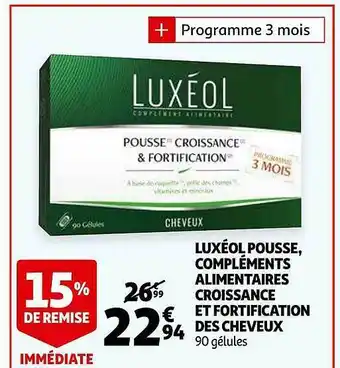 Luxéol Pousse, Compléments Alimentaires Croissance Et Fortification Des Cheveux