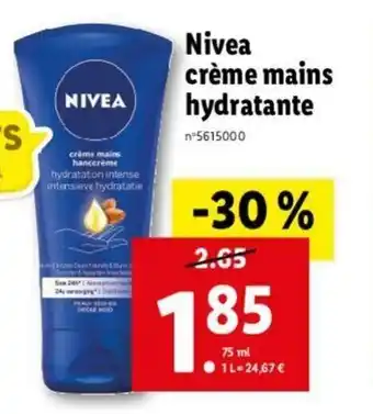 Lidl Nivea crème mains hydratante offre