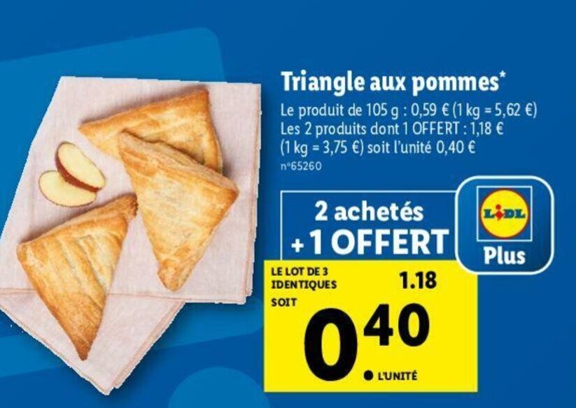 Promo Triangle aux pommes chez Lidl