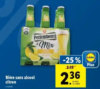 Lidl Bière sans alcool citron offre