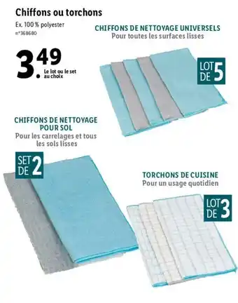 Lidl Chiffons ou torchons offre