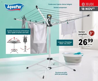Lidl Séchoir parapluie offre