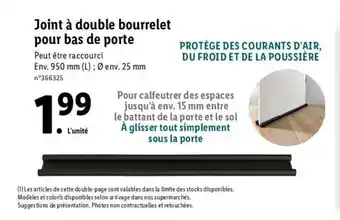 Lidl Joint à double bourrelet pour bas de porte offre
