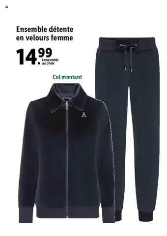 Lidl Ensemble détente en velours femme offre