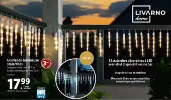 Lidl Guirlande lumineuse stalactites offre