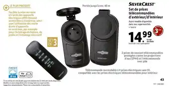 Lidl Set de prises télécommandées d'extérieur/d'intérieur offre