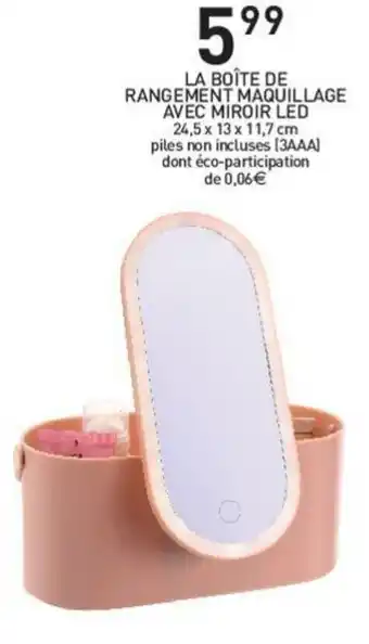 Stokomani La boîte de rangement maquillage avec miroir LED offre