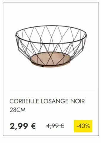 Maxi Bazar Corbeille losange noir offre