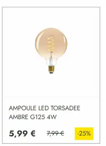 Ampoule LED torsadee ambre