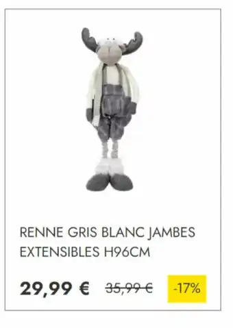 Maxi Bazar renne gris blanc jambes extensibles offre