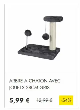 Arbre a chaton avec jouets 28cm gris