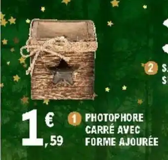 E.Leclerc Photophore carré avec forme ajourée offre