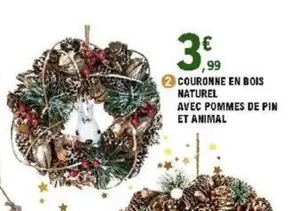 E.Leclerc Couronne en bois naturel offre