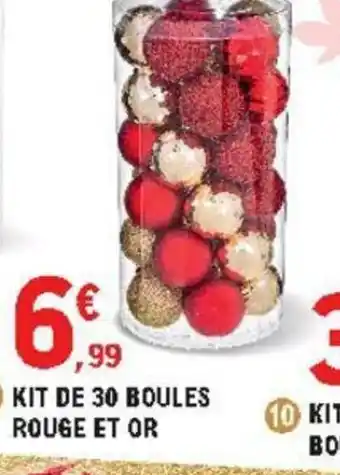 E.Leclerc Kit de 30 boules rouge et or offre
