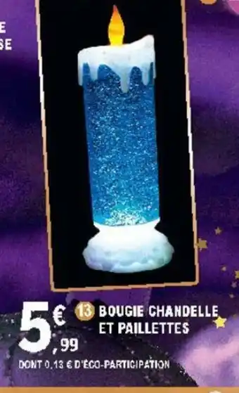 E.Leclerc Bougie Chandelle et Paillettes offre