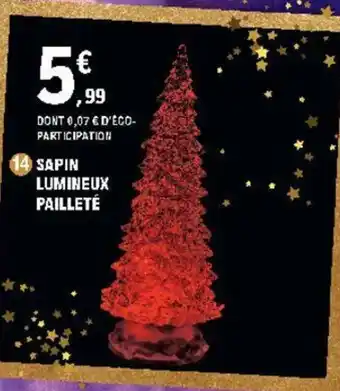 E.Leclerc Sapin Lumineux Pailleté offre