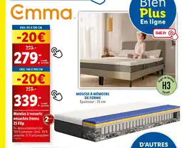Lidl Emma Matelas à ressorts ensachés 25 Flip offre