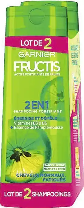 Shampooing Fortifiant 2en1 Cheveux Normaux Fructis