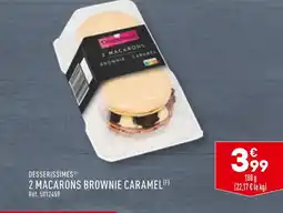 ALDI DESSERISSIMES 2 MACARONS BROWNIE CARAMEL offre