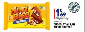 ALDI Chocolat Au Lait Au Riz Soufflé Sun Rice offre