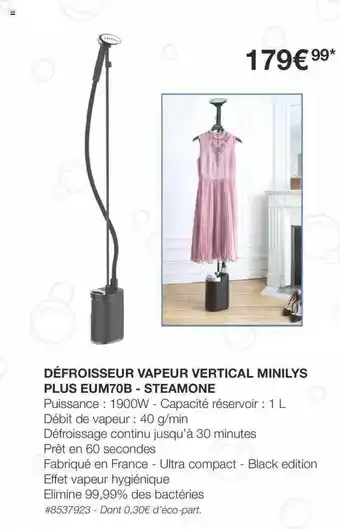 Défroisseur Vapeur Vertical Minilys Plus Eum70b - Steamone