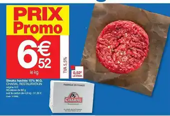 Promocash Steaks Hachés 15% M.g. Charal Restauration offre