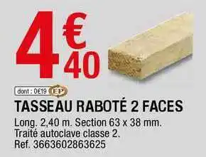 Brico Dépôt Tasseau Raboté 2 Faces offre