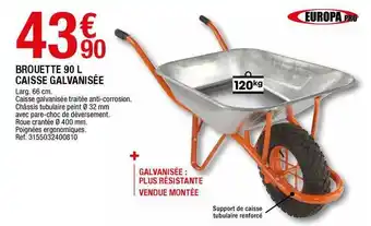 Brico Dépôt Brouette 90 L Caisse Galvanisée offre