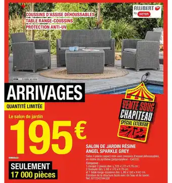 Brico Dépôt Salon De Jardin Résine Angel Sparkle Grey Allibert offre
