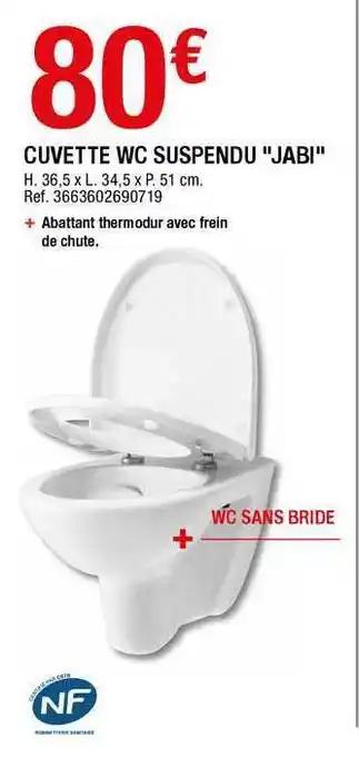 Brico Dépôt Cuvette Wc Suspendu offre