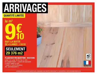 Brico Dépôt Plancher Pin Maritime Western offre
