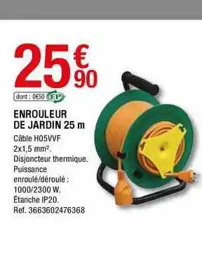 Brico Dépôt Enrouleur De Jardin 25 M offre
