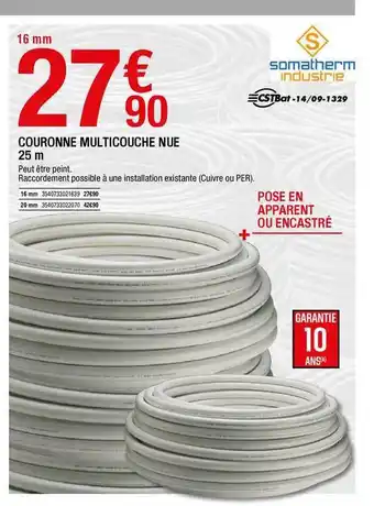 Brico Dépôt Couronne Multicouche Nue 25 M offre