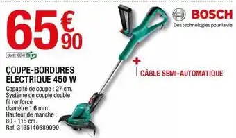 Brico Dépôt Coupe-bordures électrique 450 W Bosch offre