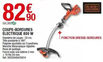 Brico Dépôt Coupe-bordures électrique 800 W Black+decker offre