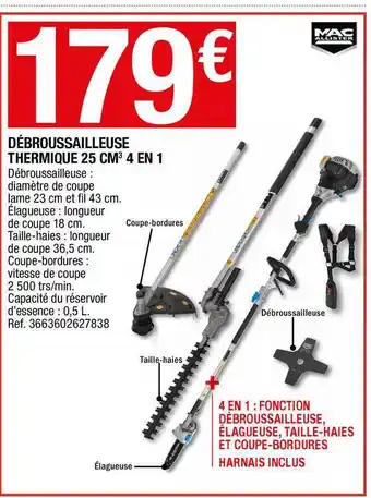 Brico Dépôt Débroussailleuse Thermique 25 Cm3 4 En 1 offre