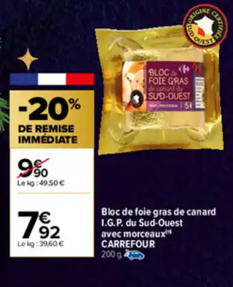 Carrefour Bloc De Foie Gras De Canard I.G.P. Du Sud-Ouest Carrefour offre