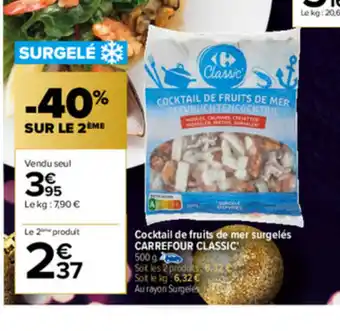 Carrefour Cocktail De Fruits De Mer Surgelès Carrefour Classic offre
