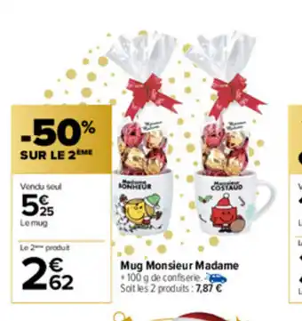 Carrefour MUG Monsieur Madame offre