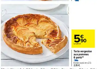 Carrefour Tarte Vergeoise Aux Pommes 6 Parts offre