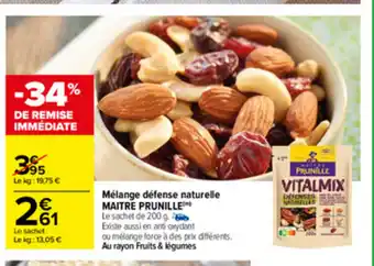 Carrefour Mèlange Dèfemse Naturelle Maitre Prunille offre