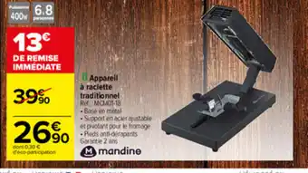 Carrefour Appareil A Raclette Traditionnel offre