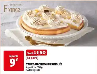 Auchan Tarte au citron meringuee offre