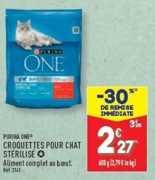 Promo PURINA ONE Croquettes pour chat sterilise 600 g chez ALDI